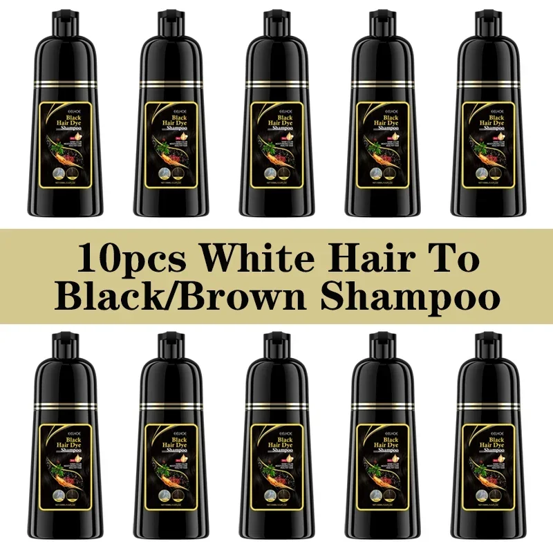 Hair Dye Shampoo 3 in 1 Darkening Hairs Instant Gray To Black Natural Coloing Cover White Hair To Black For Women For Men