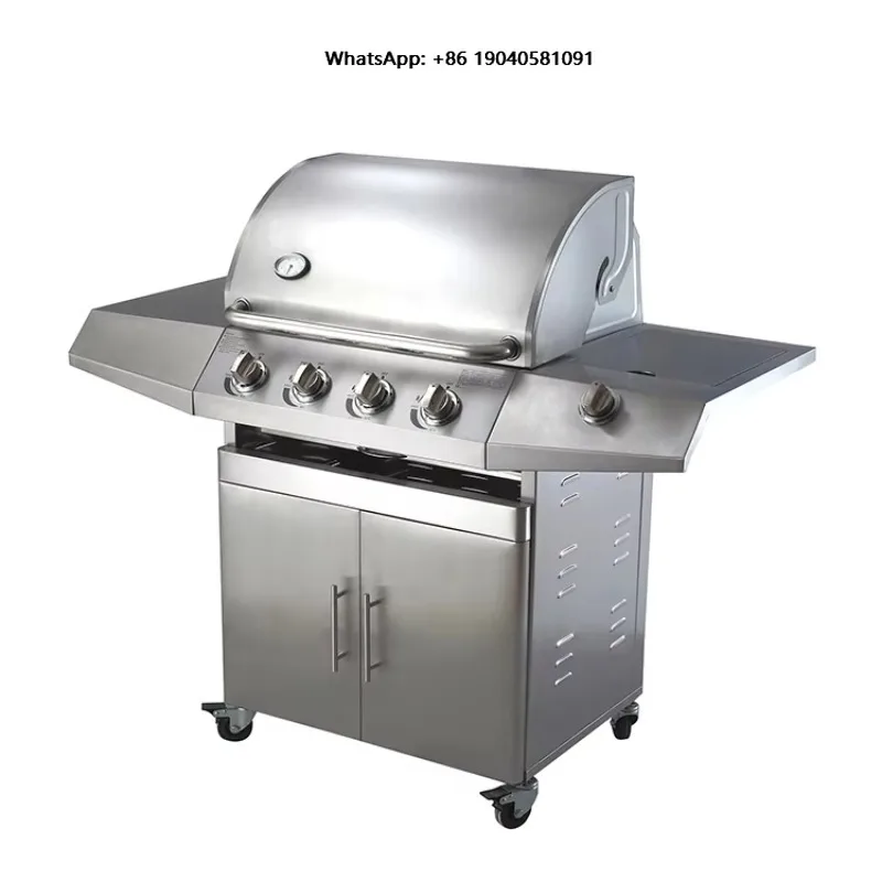 4 Burner Outdoor Gas BBQ Grill /Automatic Backyard Barbecue Grill Stainless Steel for Sale