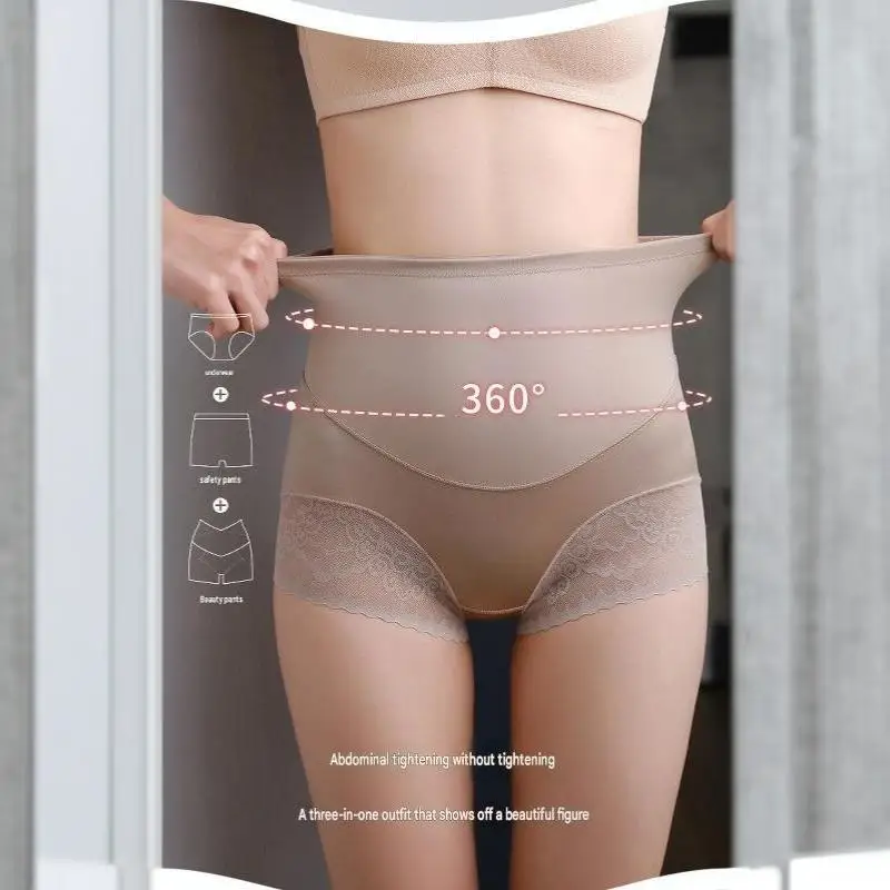 Hochgeschnittene Spitzen-Shaping-Höschen, atmungsaktiv, Bauchkontrolle, Po-Lifter, Postpartum-Schlankheits-Hüft- und Taillentrainer-Unterwäsche für Frauen – Detail 5