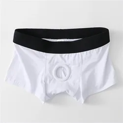 Men's silicone ring sexy underwear cotton boxer briefs men and women comfort and flirting supplies