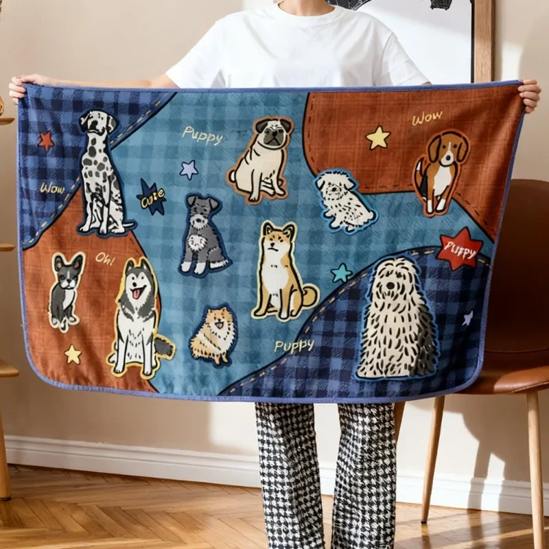 1PC Thickened Printed Blankets Winter Lunch Break Office Air Conditioning Blankets Household Goods Home Textile Products