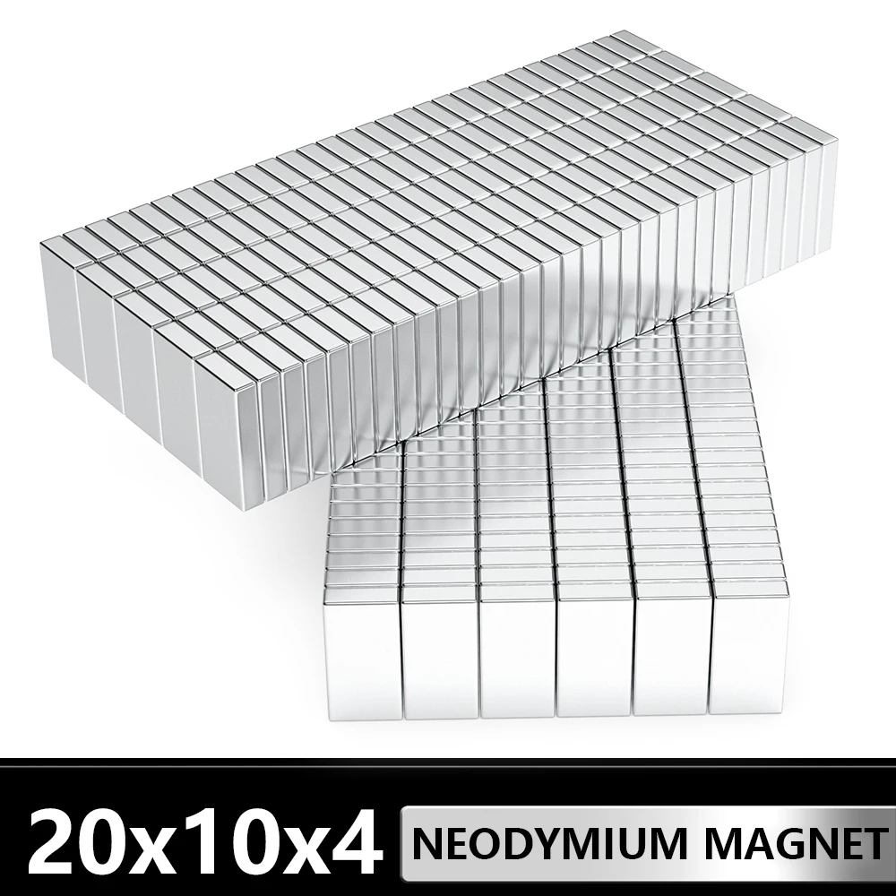 2~300Pcs Block Magnet 20mm x 10mm x 4mm N35 NdFeB Super Powerful Neodymium Magnets Strong Permanent Magnetic imanes 20x10x4