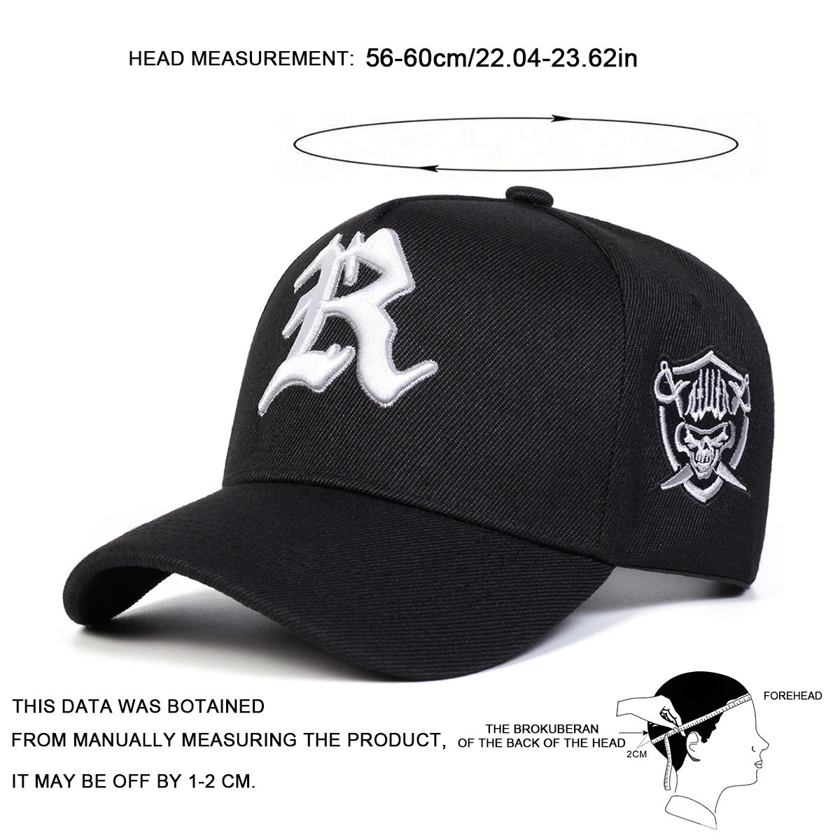Unisex R Brief Stickerei Baseball Caps Frühling Herbst Outdoor Einstellbare Casual Hüte Sonnenschutz Hut Sport Kappe – Detail 6
