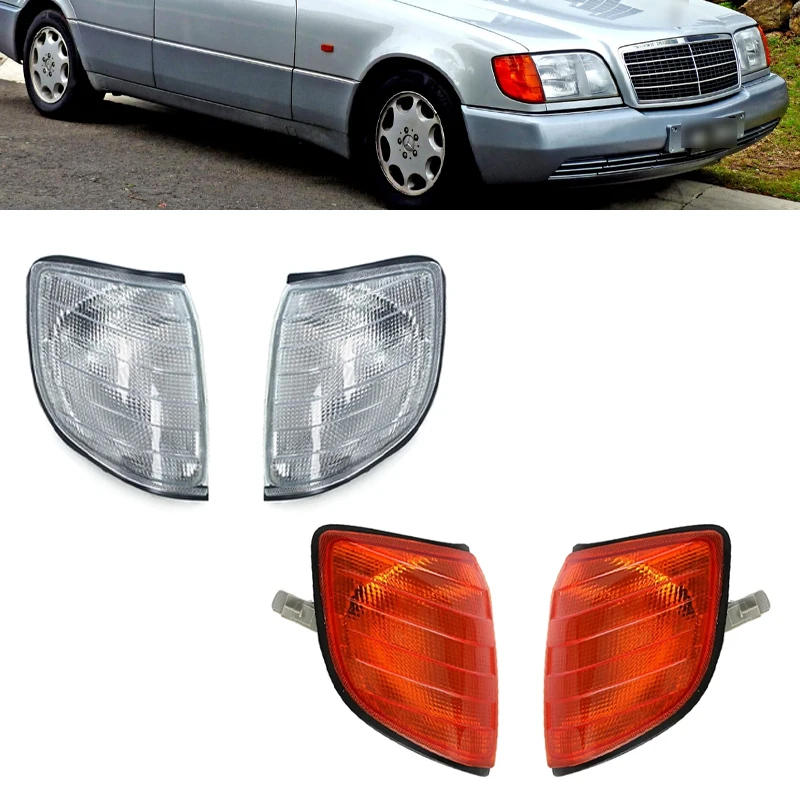 

Фотообои для Mercedes W140 S-Class S320 S420 S500 S600 1991-1998 1408207461 1408207361, сигнал поворота, желтые и белые