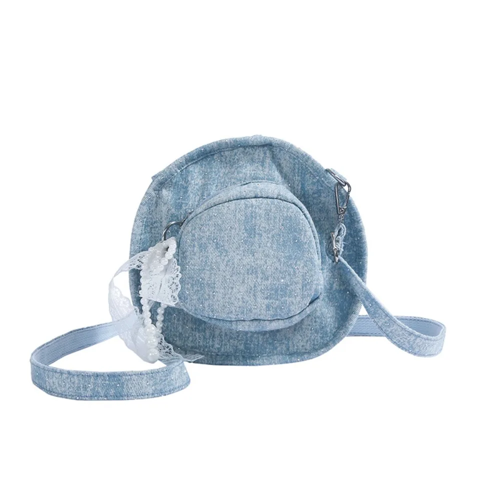 

Повседневная винтажная джинсовая шляпа, сумка через плечо, большая вместительная джинсовая холщовая сумка с бантом, однотонная повседневная джинсовая сумка на плечо, уличная одежда