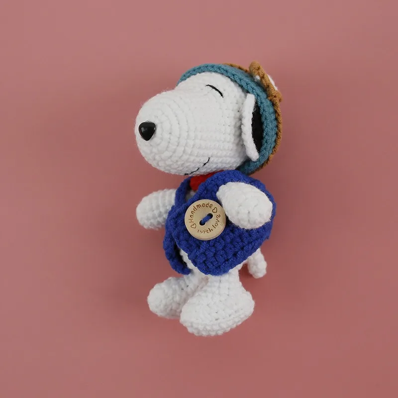 Leuke hond handgemaakte geweven breigaren sleutelhanger wollen draad haak weven gehaakte pop decoratie creatief verjaardagscadeau