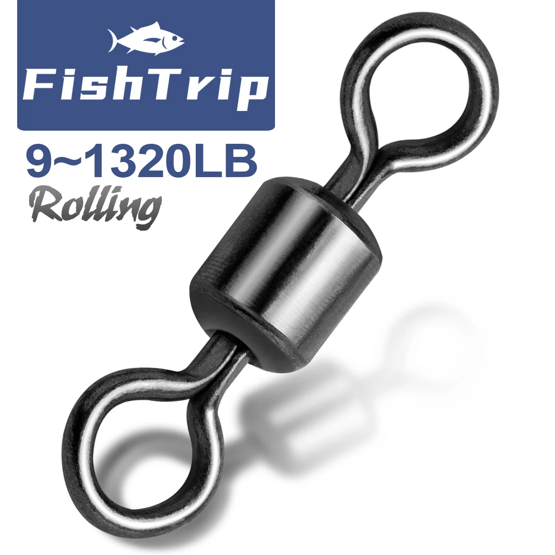 

FishTrip Rolling Barrel Swivels 100Pack Fishing Swivels Saltwater Swivels Fishing Tackles Stainless Steel Swivels Black Nickel