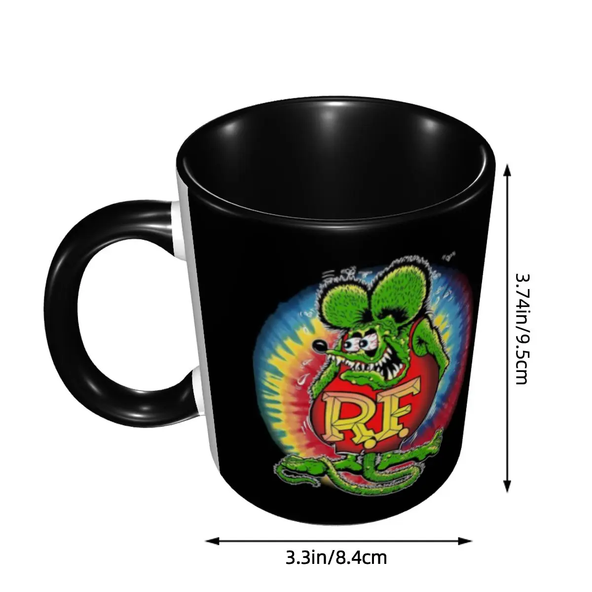 Rat Fink Stripe Mugs Customized Comic Cartoon Ceramic Coffee Mug Creative Present