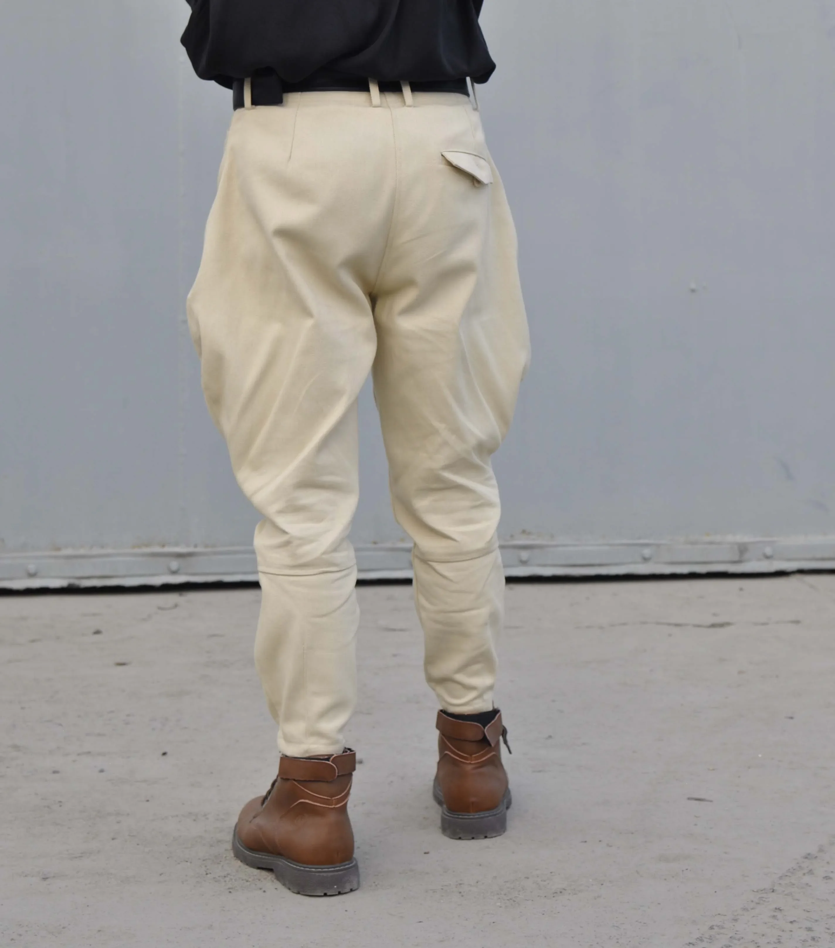 

YANGHAOYUSONG men's meme homemade overalls, pure cotton breeches, retro twill cotton casual pants, couple riding pants