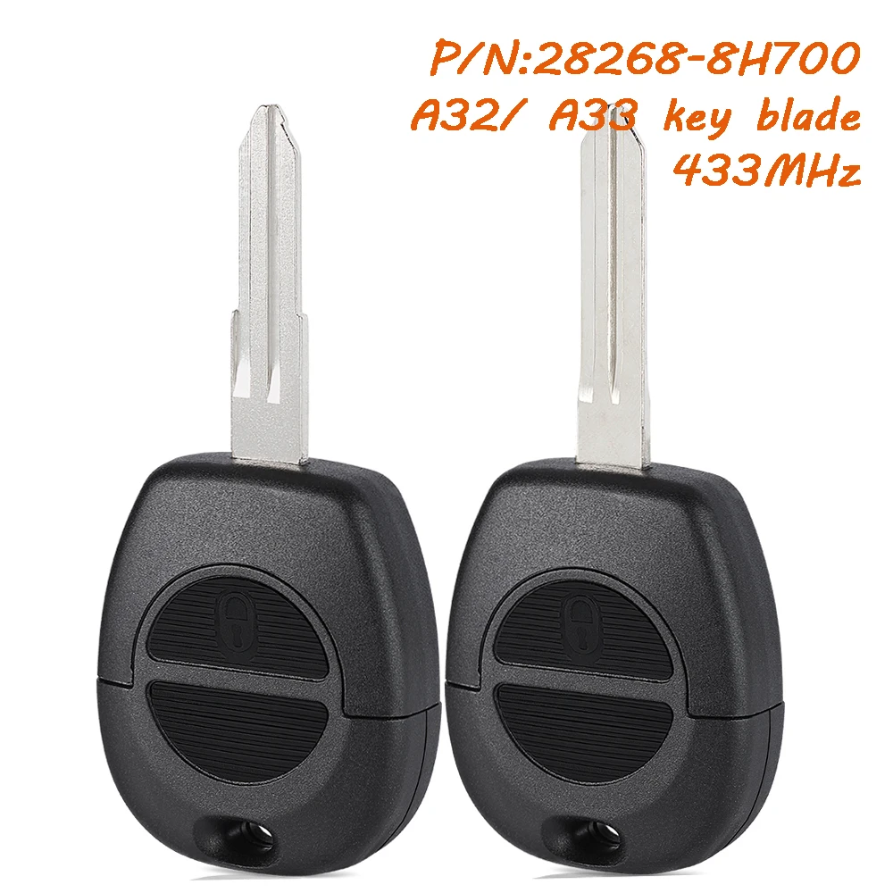 

KEYECU 28268-8H700 433 МГц без чипа дистанционный автомобильный брелок для Nissan Patrol Navara X-Trail Serena Primera Micra Almera