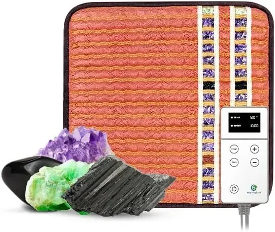 

Маленькая электрическая грелка с дальним инфракрасным излучением для снятия боли, тепловой терапии с турмалином, аметистом и обсидианом, успокаивающая