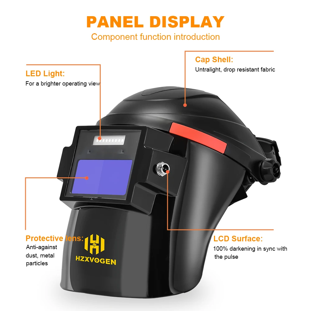 HZXVOGEN Auto Welding Helmet For Cold Tig welding Cold Darkening Welder Mask