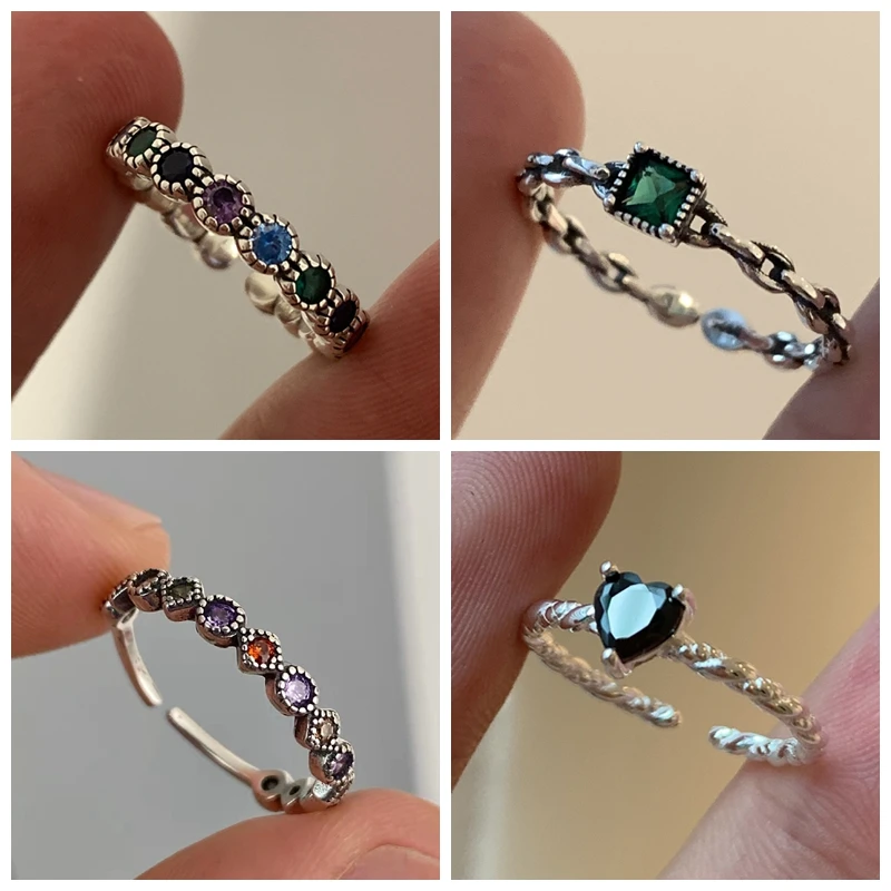 XIYANIKE Vintage Geometric Zircon Open Finger Rings For Men Women Fashion Jewelry Gift Party Hip Pop кольцо женское