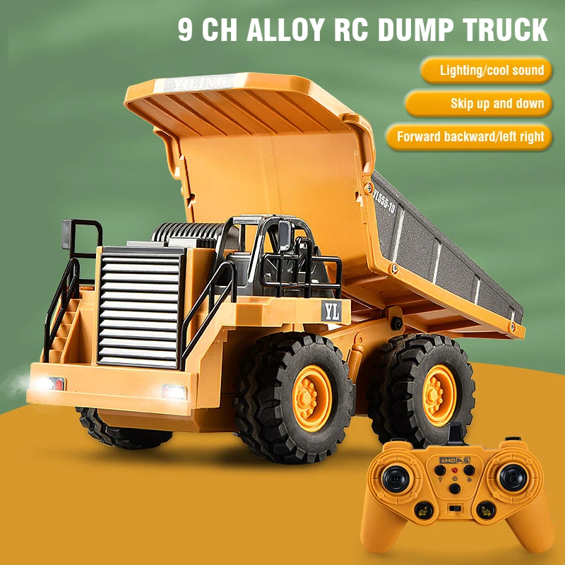 2.4G Alloy RC Excavator Dump Truck Bulldozer Remote Control Multi-Functional Engineering Vehicle Children\'s Toys for Kids Gifts