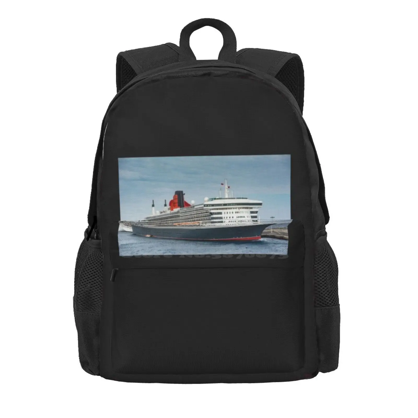 Queen Mary 2 Hot Sale Schoolbag Backpack Fashion Bags Vintage Queen Mary 2 Ocean Liner Cruise Ship Ships Sea Titanic Travel