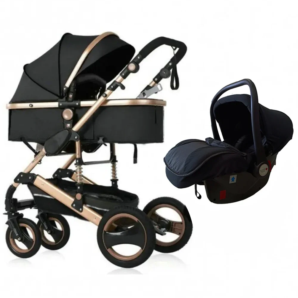 Kinderwagen Baby 3-in-1 leichter Kinderwagen mit hoher Landschaft, tragbarer Kinderwagen für Neugeborene, Wiege