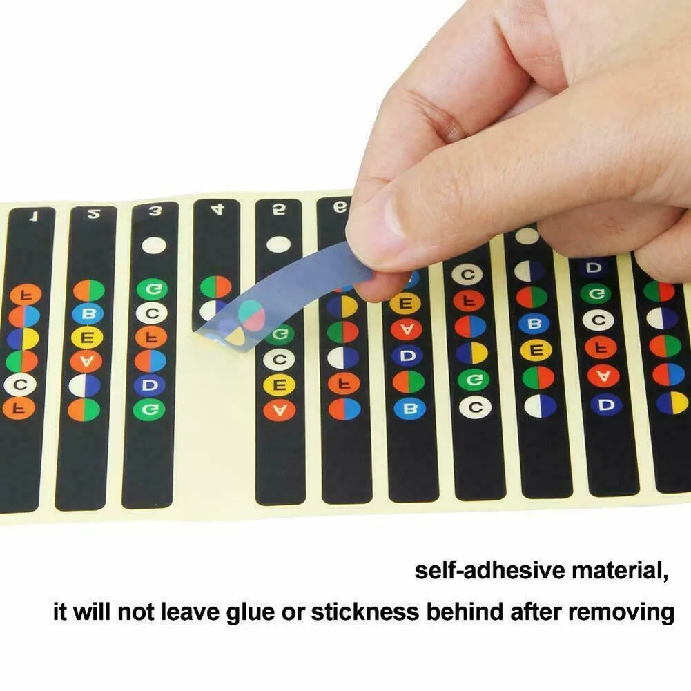 Guitar Accessories Scales Sticker Fretboard Note Decal Begin Learn Practice Tool Guitar Scale Educational Laminated Stickers Set