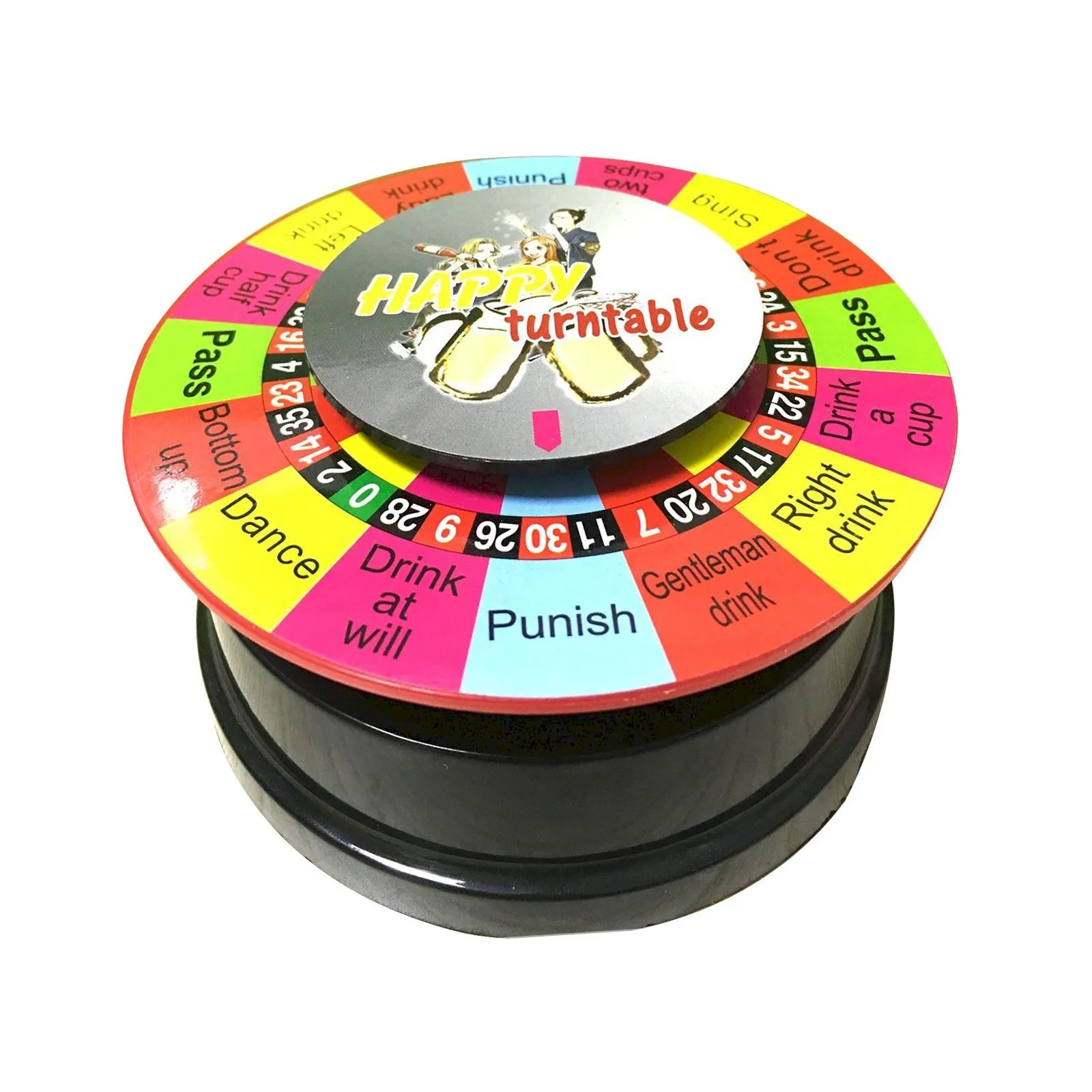 MagiDeal Electric Turntable Roulette Drinking Game Wheel For Bar Pub Club KTV Friend Family Fun Toy Game Props(Without Battery)