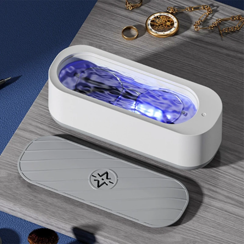 Ultrasonic Jewelry Cleaner Portable Low Noise Ultrasonic Machine For All Jewelry, Eyeglass, Watches, Coins, Razors