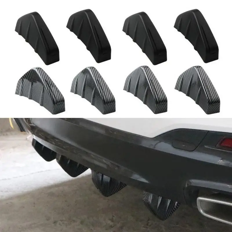 

Unversal Carbon Fiber Protector Car Modified Rear Bumper Diffuser Spoiler Black Red ABS Rear Bumper Lip Diffuser Anti-collision