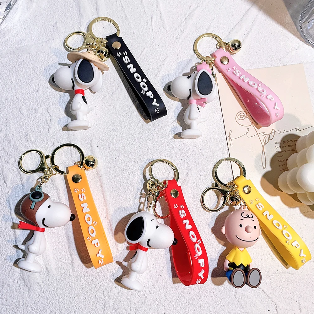 Kawaii Trendy New Snoopy Cartoon Schoolbag Charm Pendant Bag Fashion Jewelry Car Keychain Gift for Girls Toys Accessories image 4