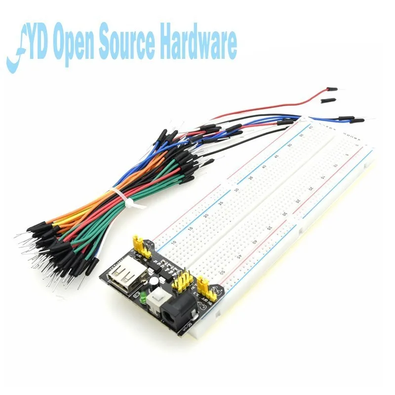 3.3V/5V MB102 Breadboard Power Module+MB-102 830 Points Prototype Bread Board For Kit +65 Jumper Wires Wholesale