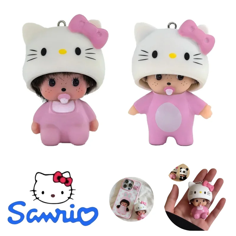 

Hello Kitty Keychain Vinyl Anime Figure Cute Cartoon Keyring Car Pendant Desktop Ornament Wedding Gifts 몬치치 키링