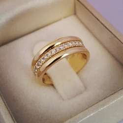 2024 New Luxury Gold Silver Color Round Eternity Band Ring for Women Anniversary Gift Jewelry Wholesale F433