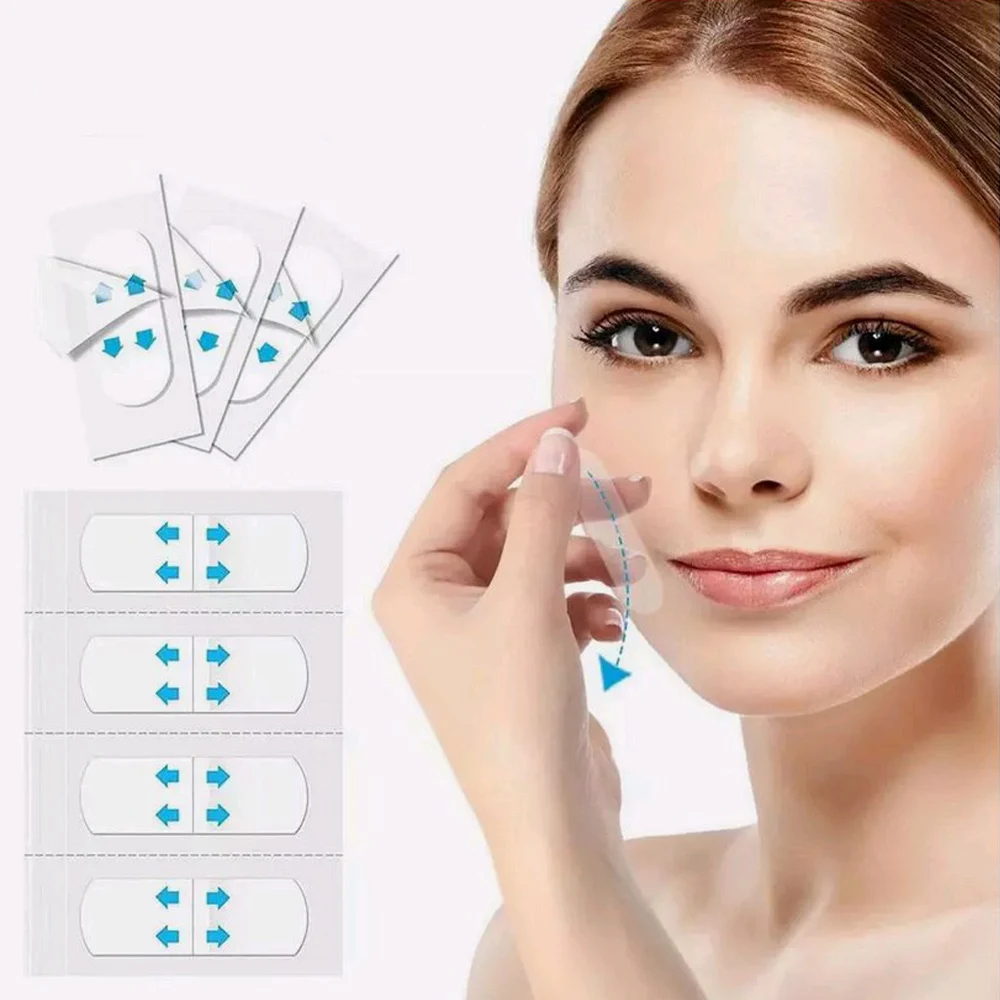 400 ピース/100 シート目に見えない薄い顔ステッカー高速フェイスリフトアップフェイシャルラインしわたるみ肌 V 字型あご粘着テープ