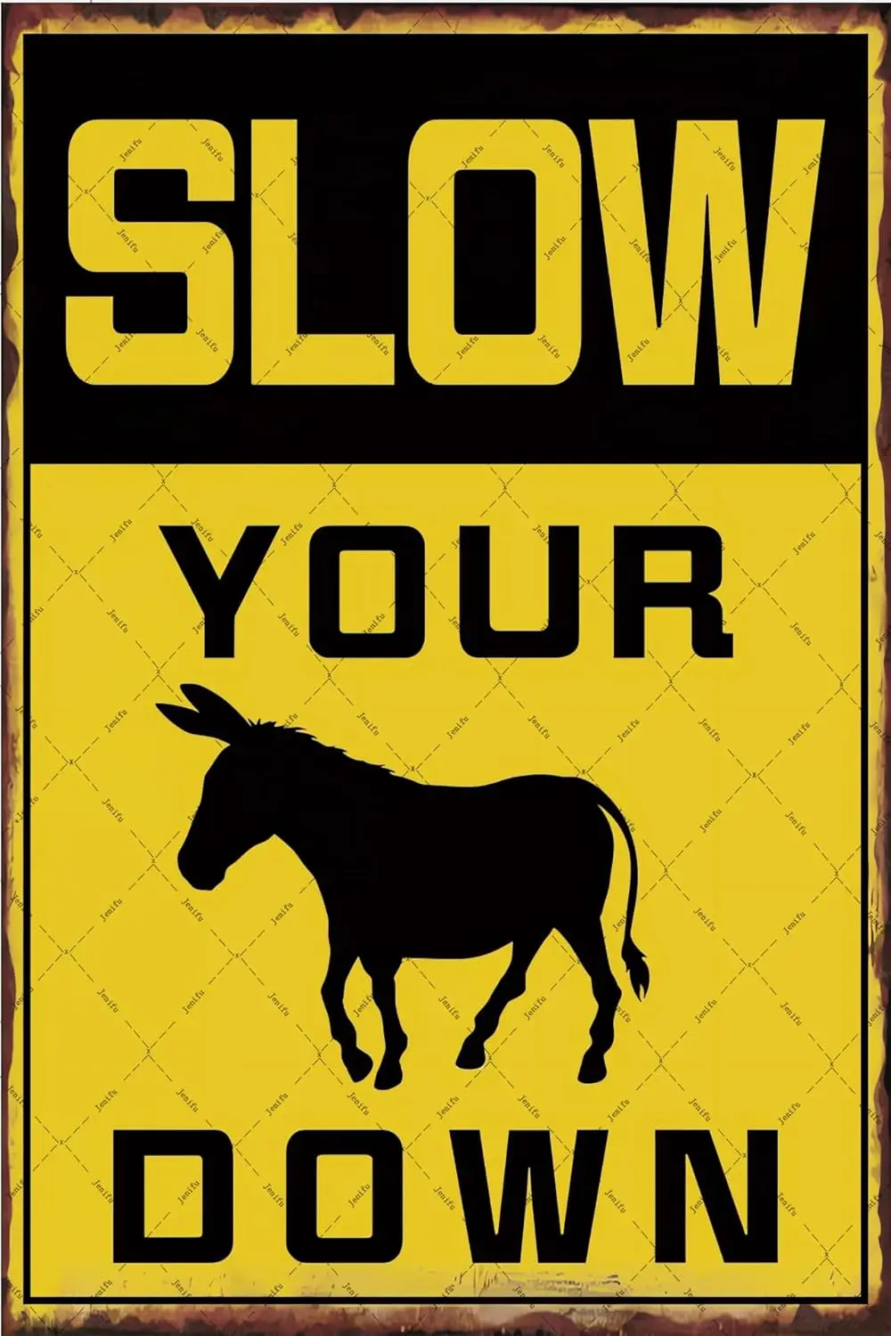 Slow Your Down Metal Tin Sign Funny Donkey Signs Neighborhood Road Animal Wall