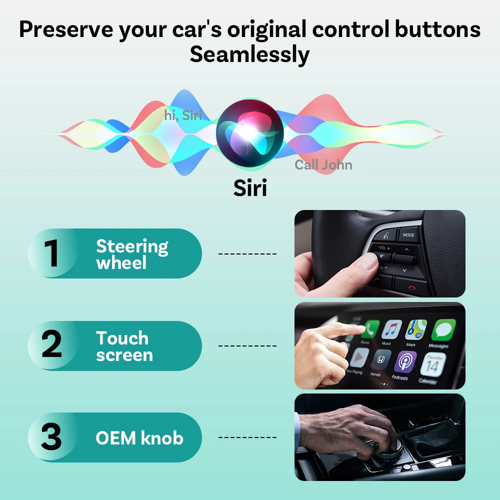 Ottocast Mini Slim Wireless CarPlay Android Auto Adapter USB Dongle Plug Play Bluetooth 5.0 Wifi Auto Connect for 98% of Cars