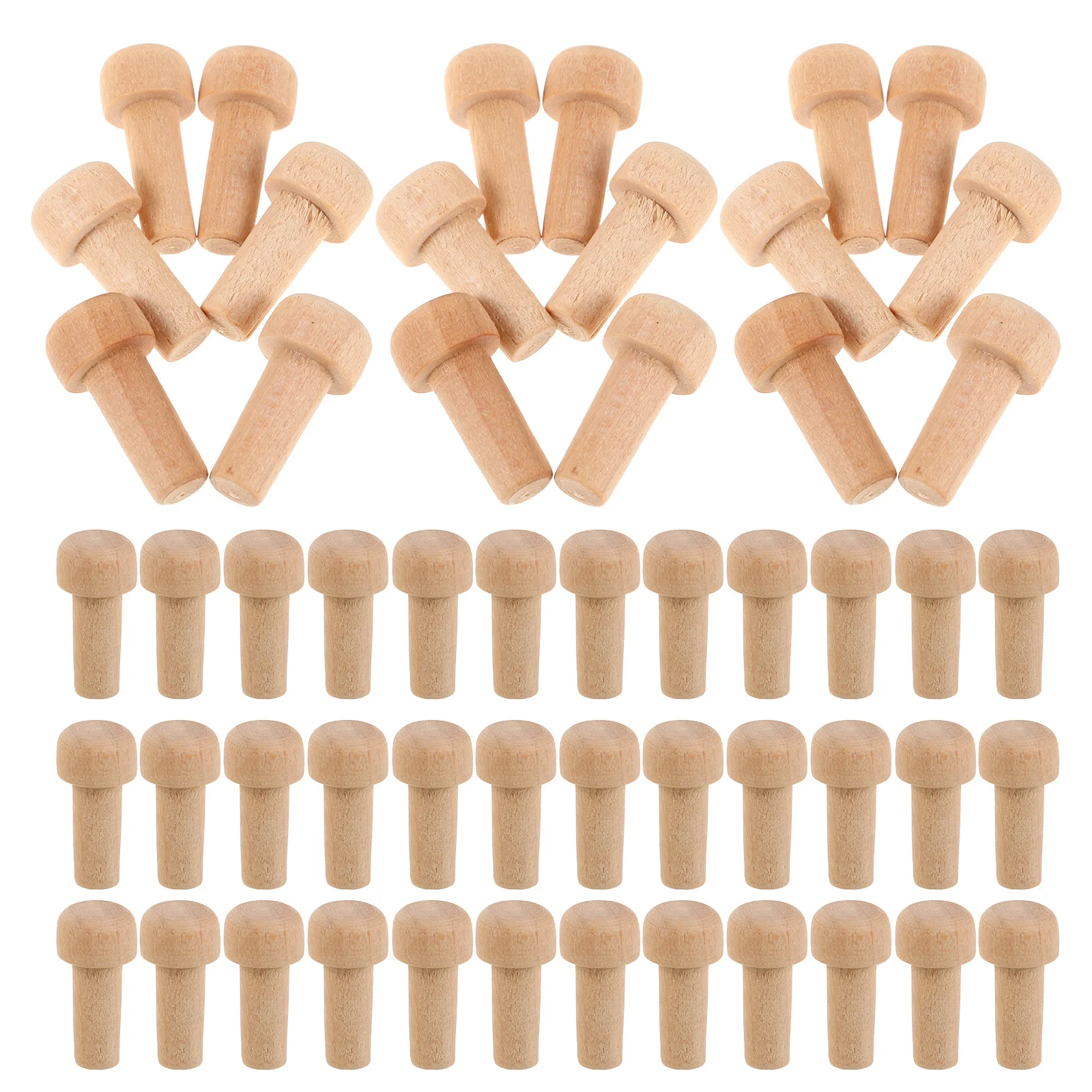 

50Pcs Solid Wood Mushroom Knobs and Dowel Rods Unfinished Natural Wooden Pegs for DIY Crafts Painting Home Decor Craft Sticks