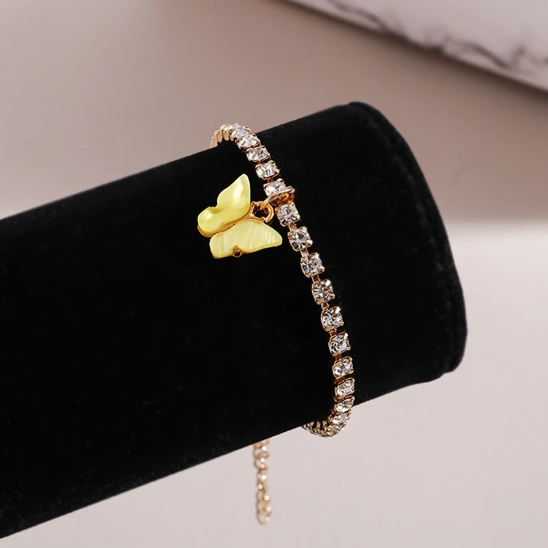 Aihua Neue Glänzende Kubische Tennis-Ketten-Schmetterlings-Armbänder für Frauen Sommer Strand Verstellbare Armbänder Geburtstagsparty-Schmuck – Detail 17