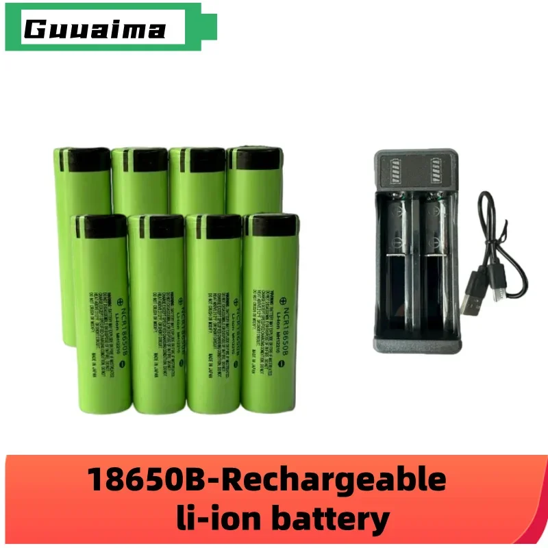 Original NCR18650B batteries Rechargeable lithium battery 18650 Battery 3.7V 3400mAh 34B pour lamp de poche chargeur USB