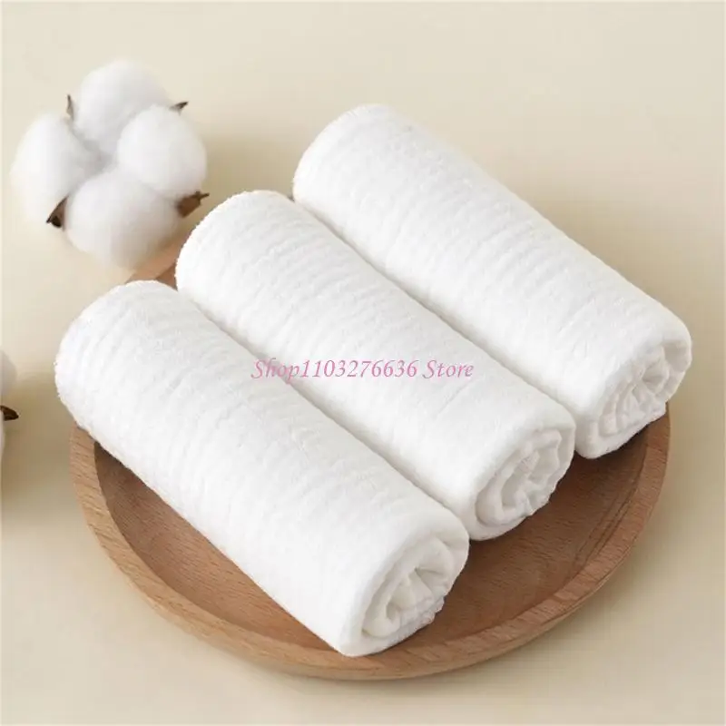 

R6FD Хлопковый носовой платок, 4-слойное полотенце для лица, нежная и впитывающая слюни, нагрудник, салфетка для протирания рта