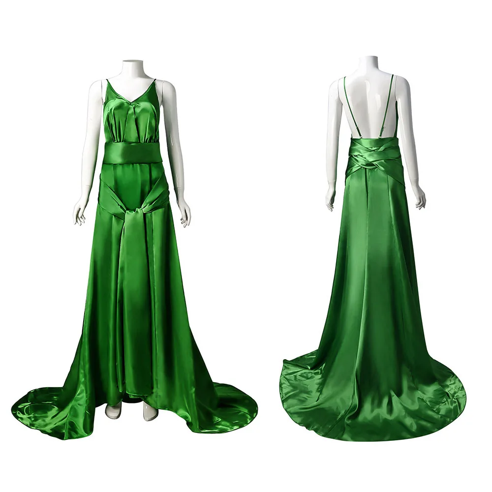 Cecilia Thales Dress Cosplay Costume Women Sexy Green Backless Dresses Halloween Carnival Party Role Playing Outfits Woman