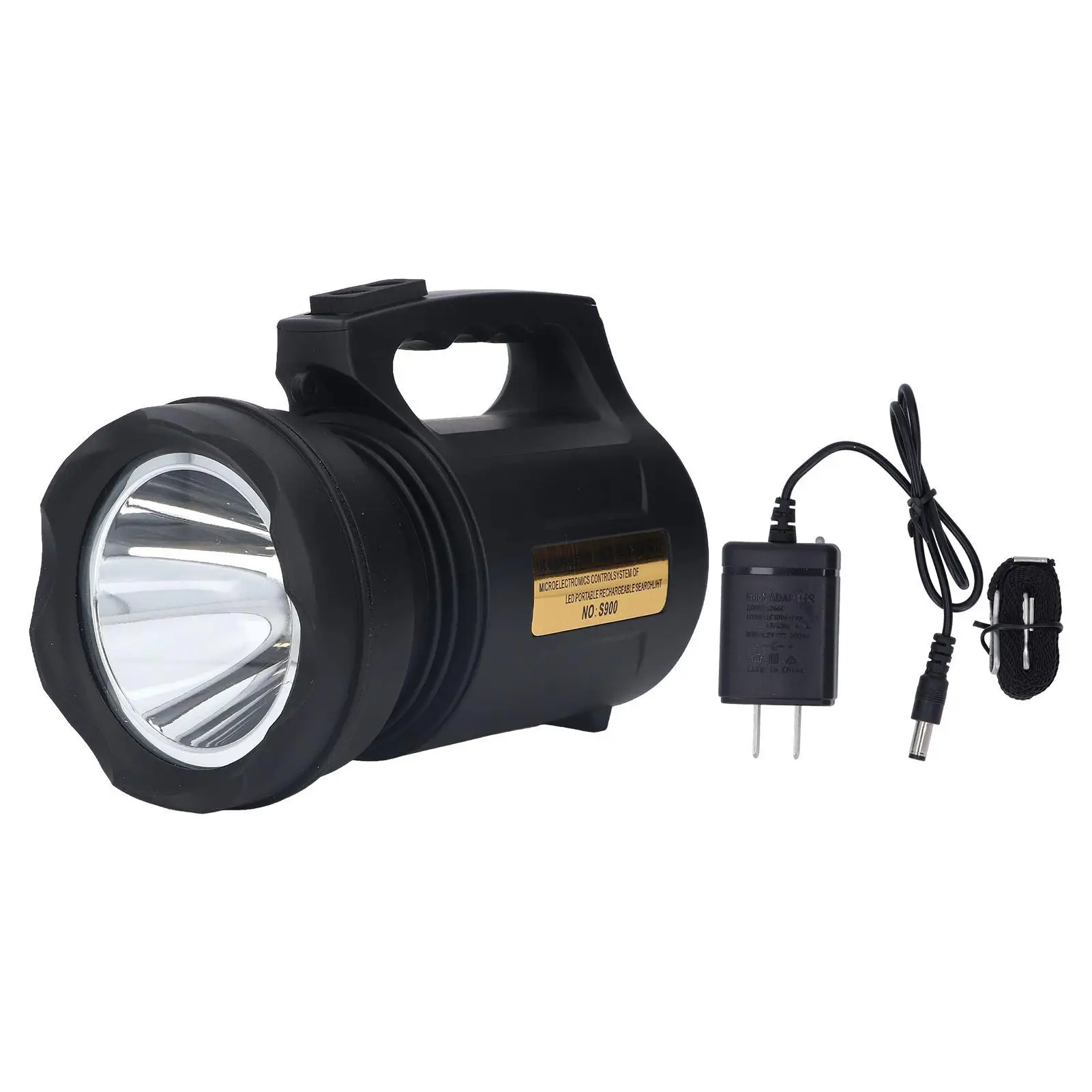 Rechargeable Searchlight Flashlight 3 Modes Strong Light Spotlight Dustproof US Plug 100-240V High Power