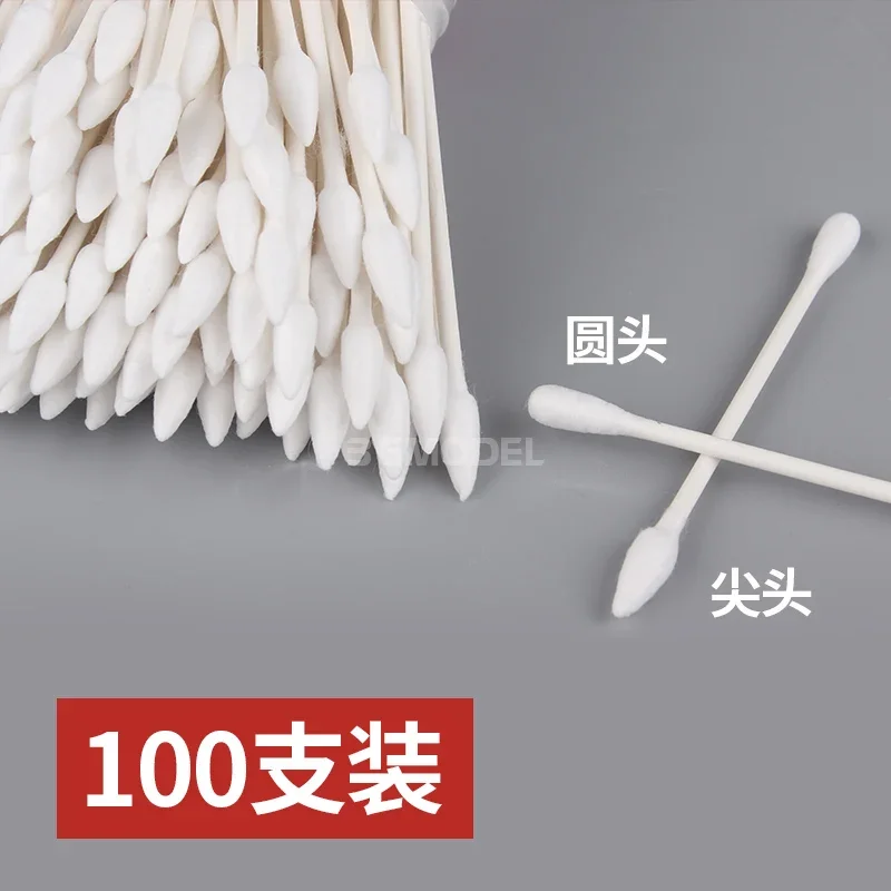 100Pcs Double Head Cotton fioc Panel Line Wipe Tools per modello militare Hobby Cleaning Weathering Tools fai da te