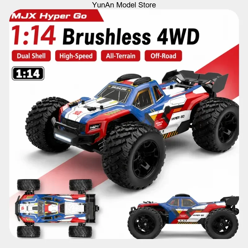 Remote Control Car High-Speed Brushless 4WD Dual-shell Off-Road All-Terrain Remote-Controlled Vehicle New MJX HyperGo 1 14 14212