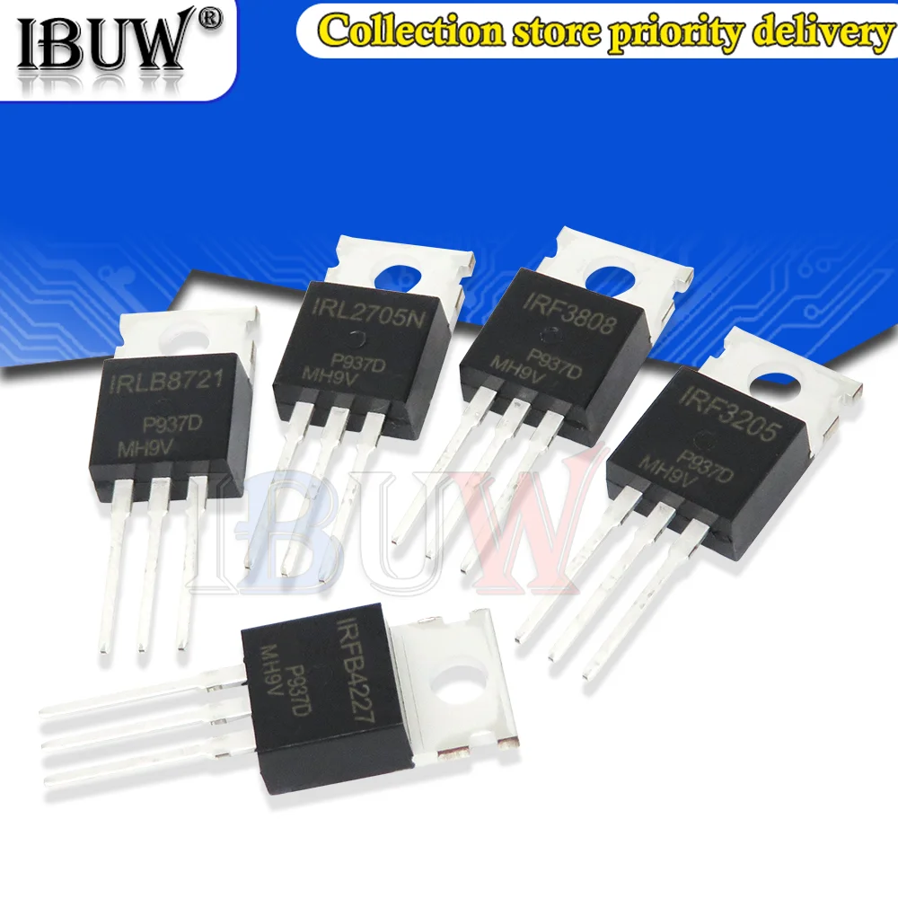 10PCS IRL3705N IRLB8721 HFA15TB60 IRF3808 IRFB4227 Transistor TO-220 TO220 IRL3705 15TB60 IRF3808PBF IRF4227PBF HFA25TB60