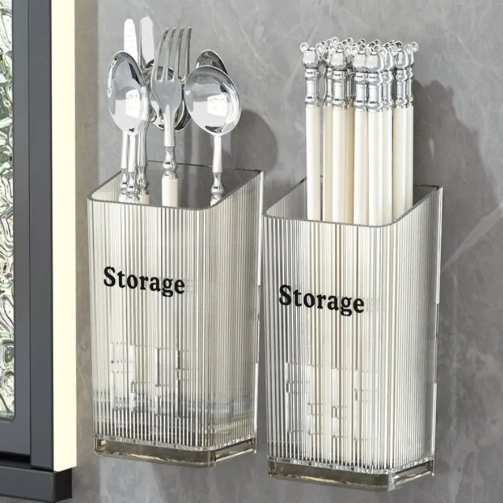 Plastic Chopstick Cage Multifunctional Wall-mounted Chopsticks Spoon Holder Household Simple Style Chopstick Storage Box