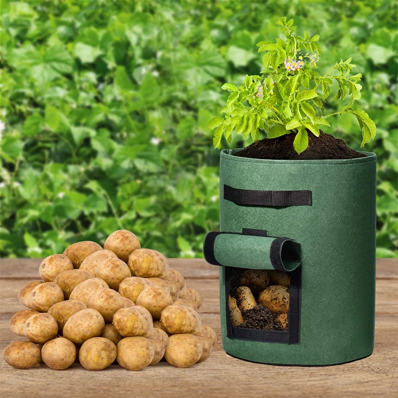 

Potato Grow Bags Garden Planting Growing Bag with Handles and Harvest Window, Thickened Nonwoven Fabric Grow Bags For Tomatoes