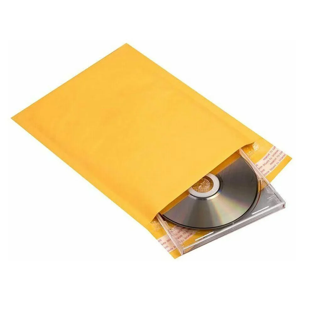 50 pièces # 3 enveloppes à bulles Kraft 8.5x13.5 pouces, sacs rembourrés d'expédition, enveloppes auto-scellantes, légères, fabriquées aux états-unis