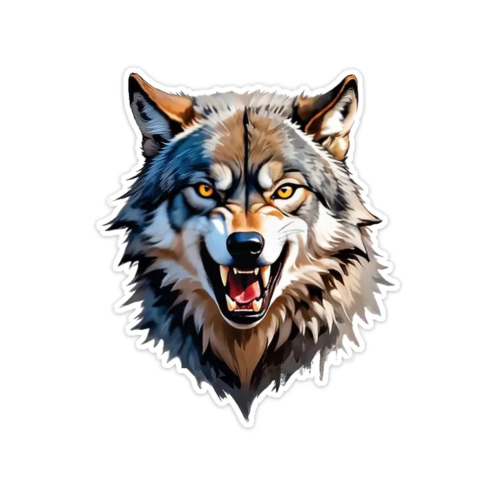 

Наклейки на авто волк зверь, Wolf Head Decal, 15cm Vinyl Stickers for Car, Laptop, Wall and Glass Surface