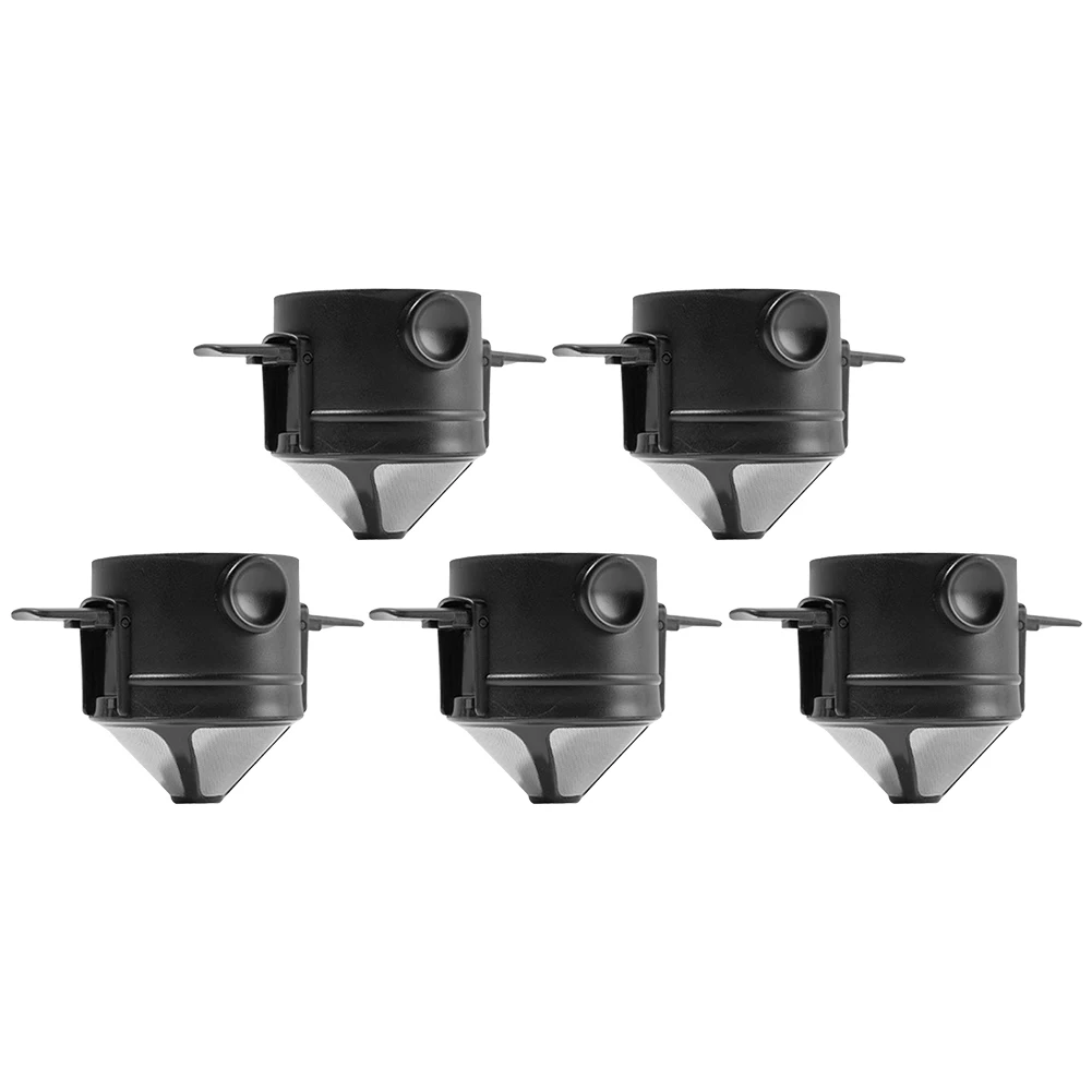 5PCS Pour Over Coffee Dripper Paperless Stainless Steel Pour Over Coffee Maker Reusable Cone Filter Collapsible Coffee Filter