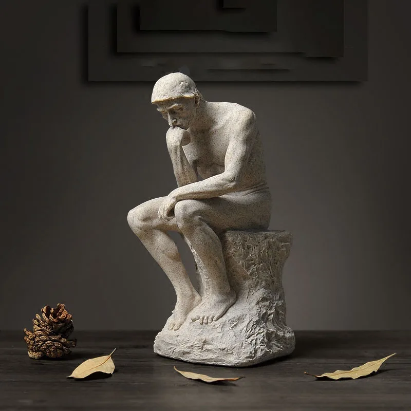 Thinker Resin Abstract Handicrafts Retro Sculptures And Figurines Creative Home Ornament Office Living Room Study Decoration