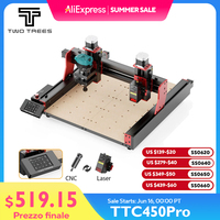TWOTREES TTC450 Pro CNC Machine 4Axis Metal Cutting Machine For CNC Router Machine And Laser Engraving Cutting Wood GRBL Control