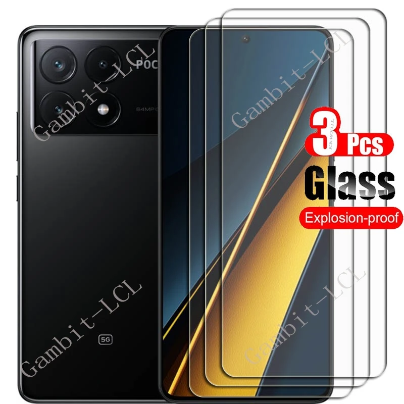 1-3PCS Tempered Glass For Xiaomi Poco X6 Pro 5G 6.67" Protective Film ON PocoX6Pro PocoX6 X6Pro Screen Protector Cover