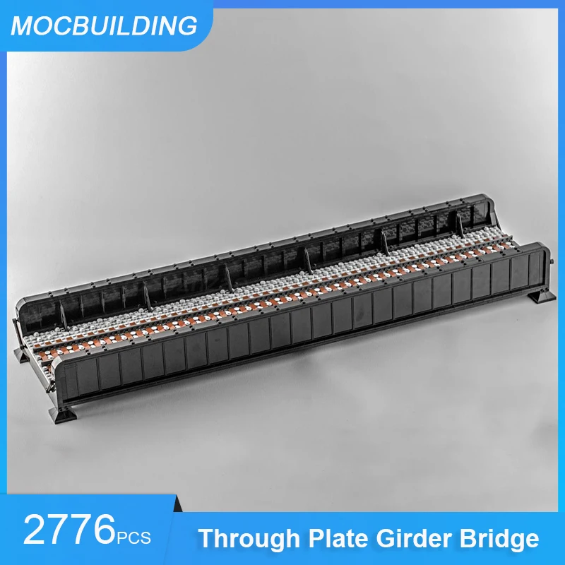 MOC Building Blocks Through Plate Girder Bridge 96 Foot 1:38 Scale Model DIY Assemble Bricks Train Series Toys Gifts 2776PCS