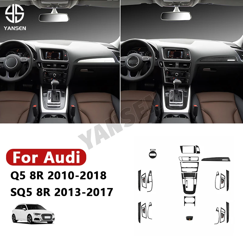 

Car Fiber Center Console Windows Control Shift Trim For Audi Q5 SQ5 8R 2009-2017 Car Interior Accessories